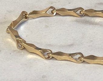 7&quot;....14kt Yellow Gold Lady&#39;s Solid Custom-Made Link Bracelet 7&quot; in Length at a Very Affordable Price.