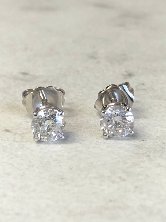 CZ Crystal Pierced Stud Wedding Earrings in Silver or Gold