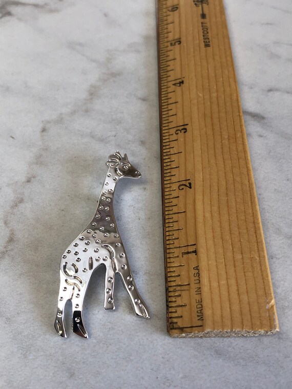 Sterling Silver Lady's Large Solid Giraffe Pin/Br… - image 4