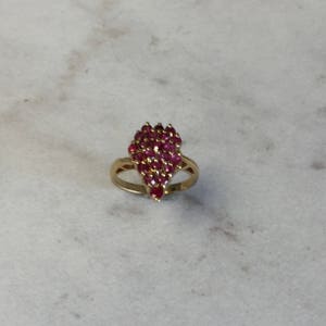 Ruby...14kt Yellow Gold Lady's Genuine Ruby Cluster Ring at an Incredible Price image 5
