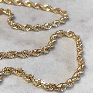 18&quot;- 2.5mm   14kt Yellow Gold Unisex 2.5mm Solid Round Rope Necklace 18&quot; in Length.