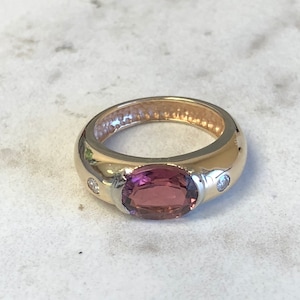 Rhodolite Garnet...14kt Yellow Gold Lady&#39;s Diamond and Rhodolite Garnet Ring at an Incredible Price.