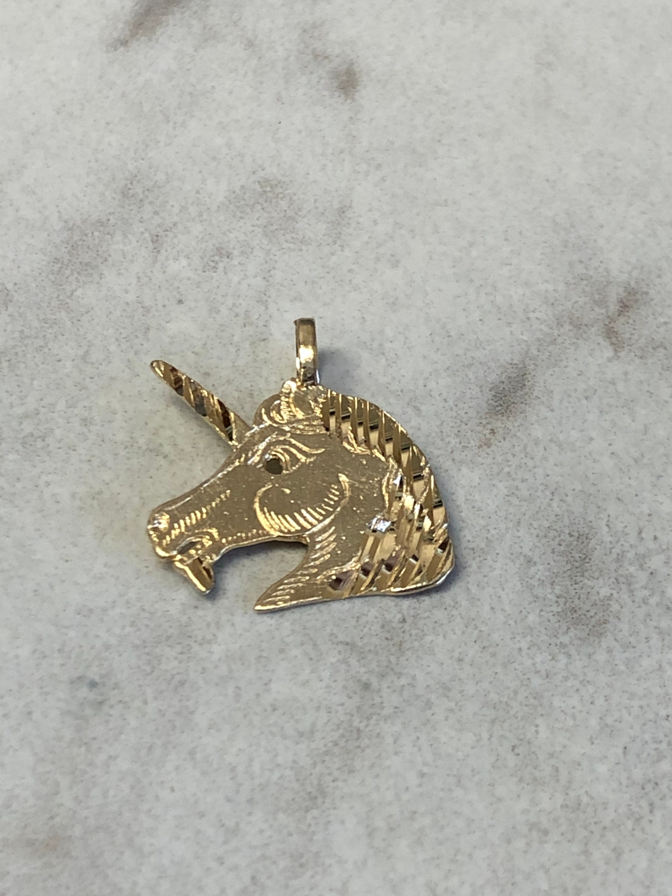 Unicorn Necklace 1/15 ct tw Diamonds Sterling Silver 14K Plated