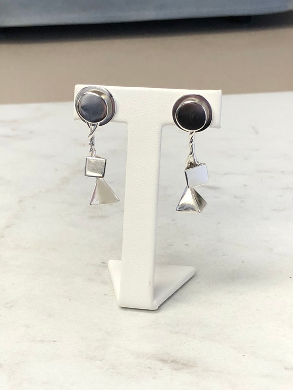 Sterling Silver Custom-Made Dangle/Drop Geometric… - image 1