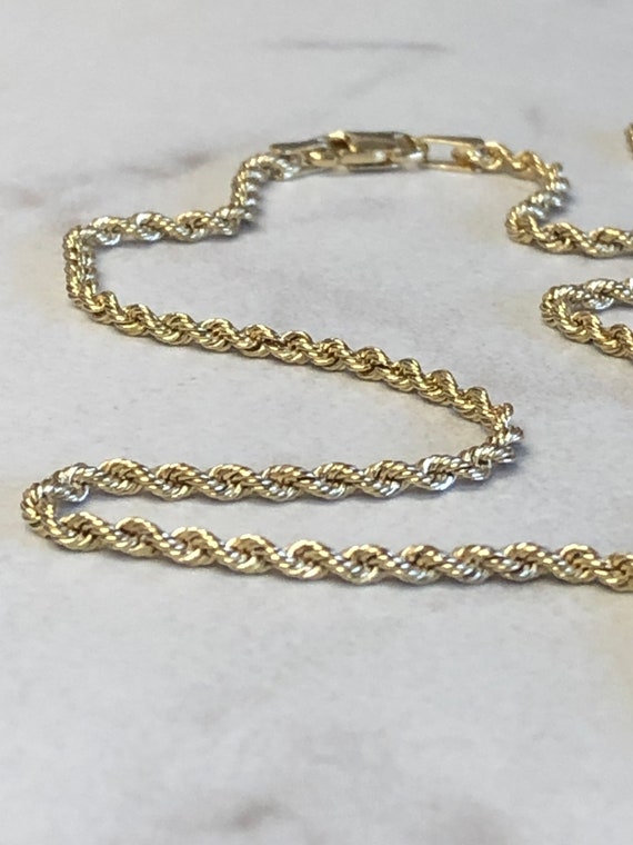 14k Gelbgold 2mm Diamantschliff Seil Italienische Kette