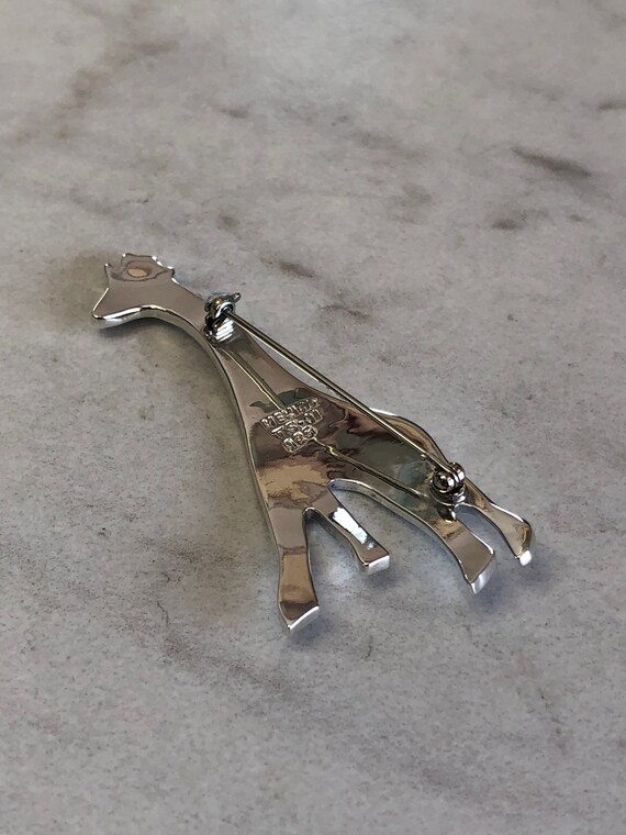 Sterling Silver Lady's Large Solid Giraffe Pin/Br… - image 6