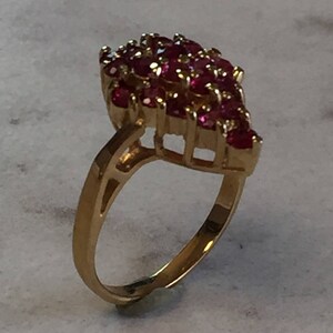 Ruby...14kt Yellow Gold Lady's Genuine Ruby Cluster Ring at an Incredible Price image 3