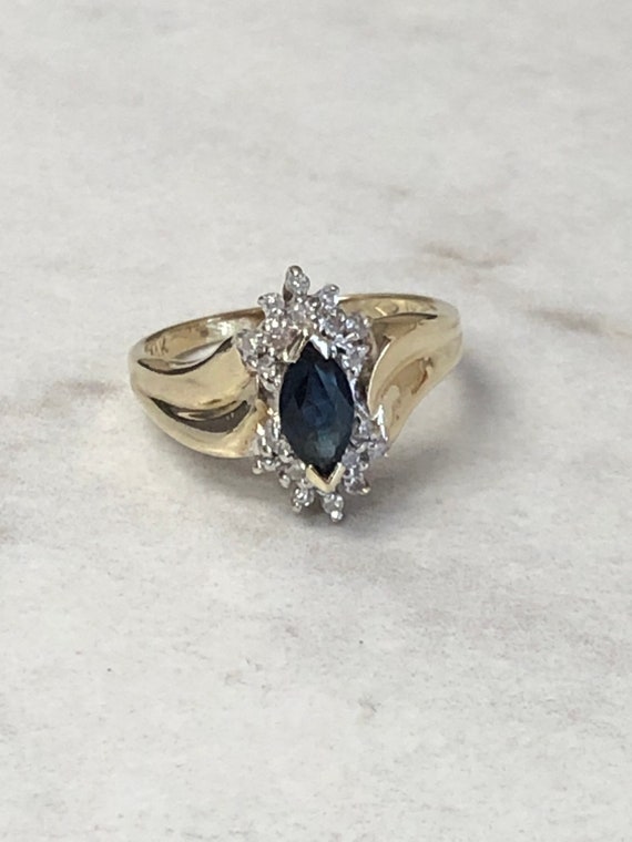 14kt Yellow Gold Lady's Diamond and Sapphire Ring 