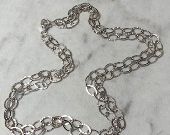 Collana da donna in argento sterling con maglie ovali doppie, lunghezza 16".