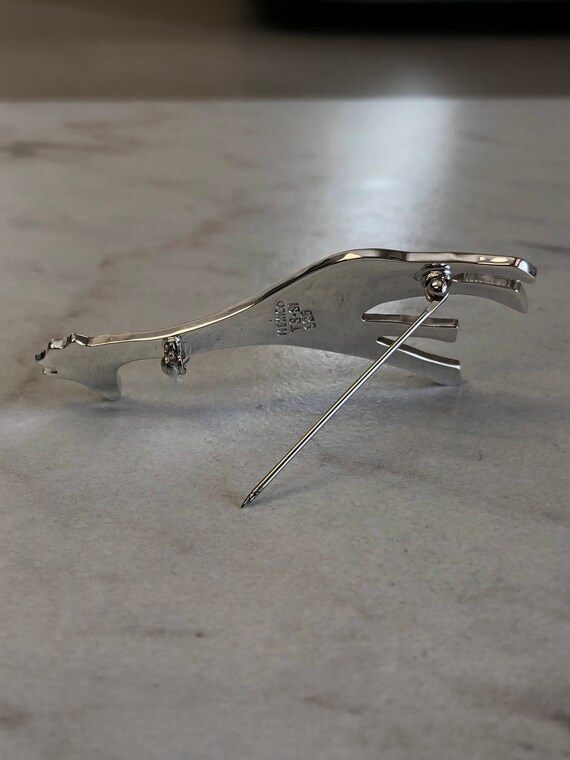 Sterling Silver Lady's Large Solid Giraffe Pin/Br… - image 7