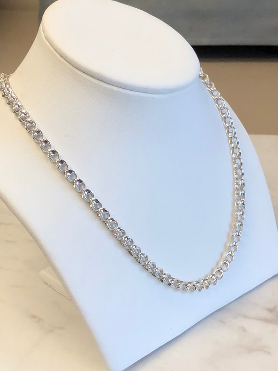 17 sterling Silver Lady s Fancy Link Design Necklace 17 in