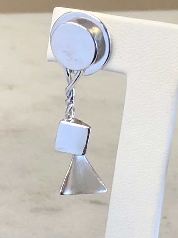 Sterling Silver Custom-Made Dangle/Drop Geometric… - image 2