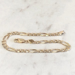 7 1/2....14kt Yellow Gold Unisex Solid Figaro Bracelet 7 1/2&quot; in Length at an Incredible Price.