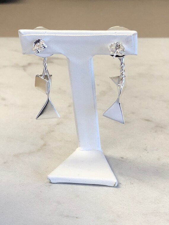 Sterling Silver Custom-Made Dangle/Drop Geometric… - image 4