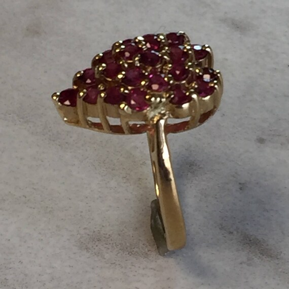 Ruby...14kt Yellow Gold Lady's Genuine Ruby Clust… - image 4