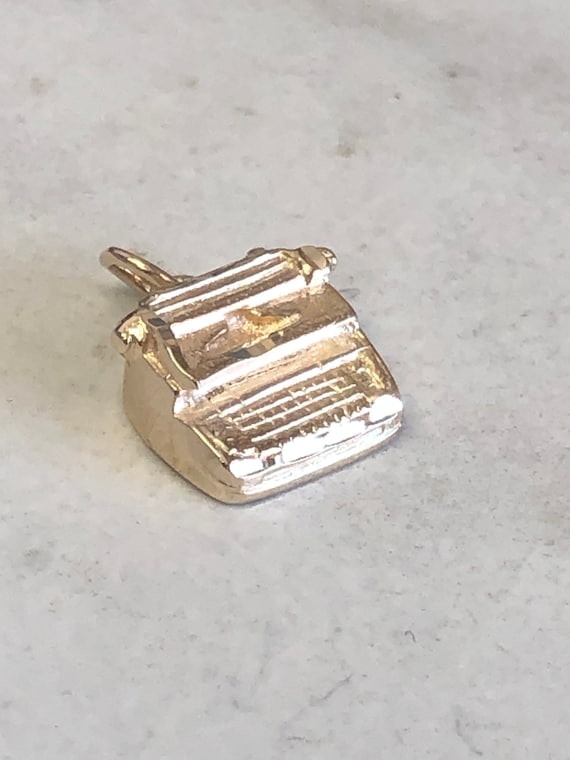 14kt Yellow Gold Solid Typewriter Charm/Pendant at