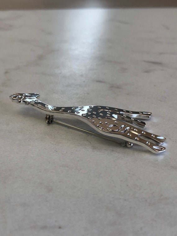 Sterling Silver Lady's Large Solid Giraffe Pin/Br… - image 5