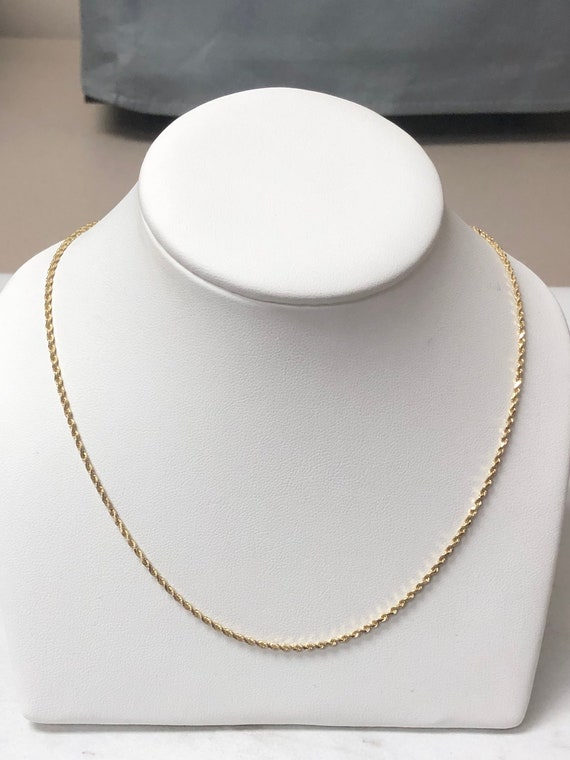 1mm Goldkette Massiv Massive 14K Gelbgold-Kette – 1mm Perlenkugeln, Diamantschliff, Längen 15-24 Zoll, Ohne Stein, Neu Ohne Etikett Gelb Diamant