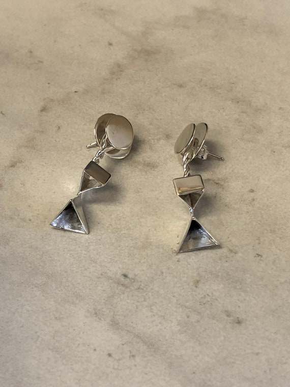 Sterling Silver Custom-Made Dangle/Drop Geometric… - image 5