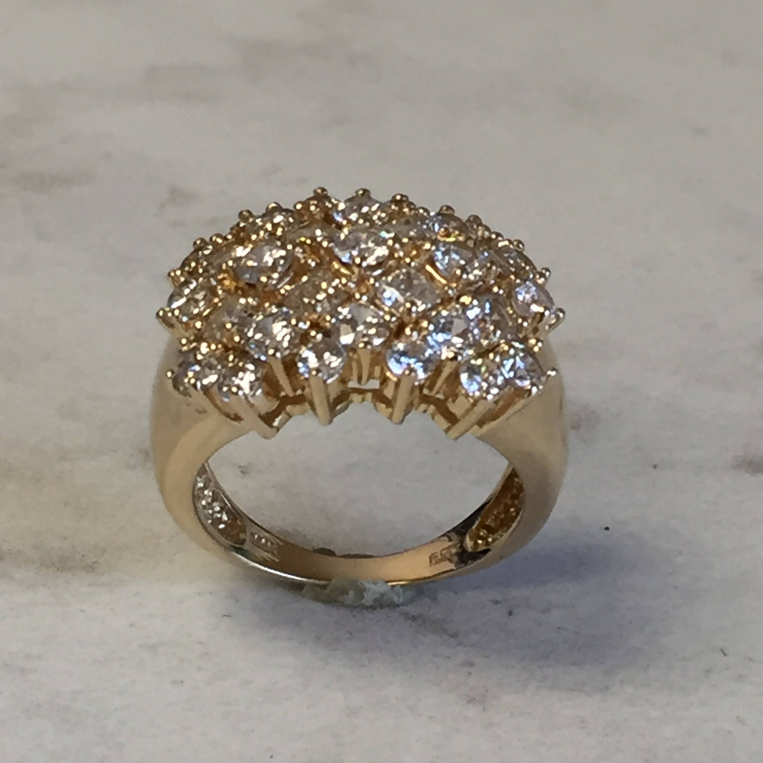 Anillo Jardín De Palacio Plata 925 Enchape Oro Amarillo Cubic Zirconias - Joyas Capella