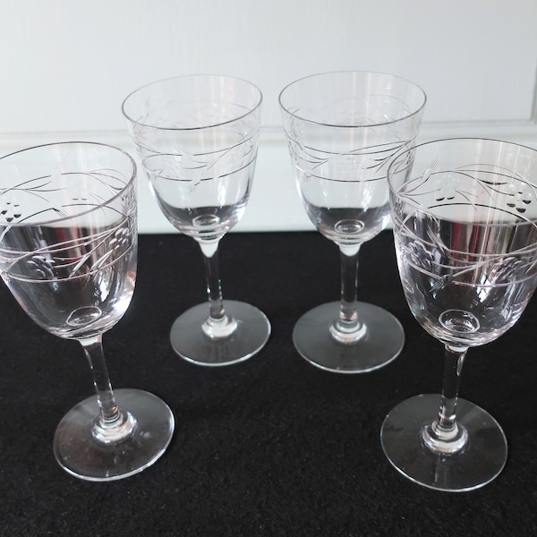 Four Baccarat Crystal Wine Glasses