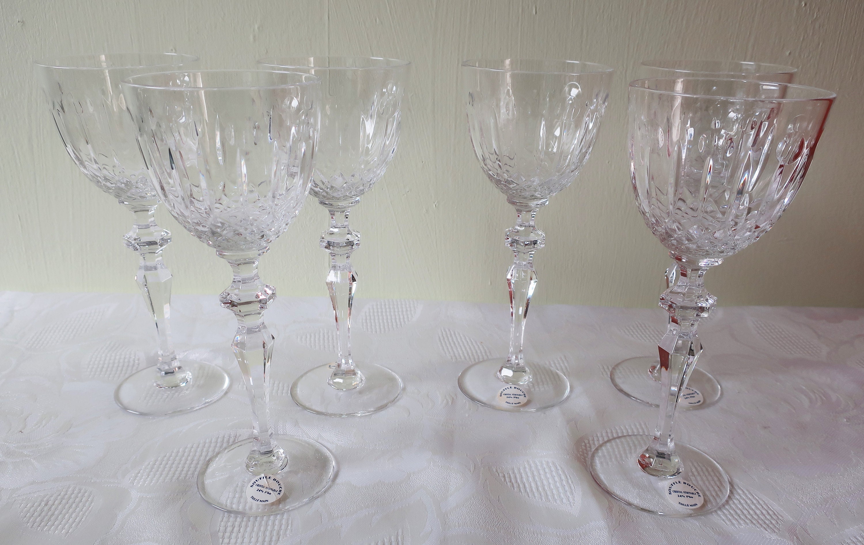 6 Verres à Vin Cristal Cristalleries de Lorraine