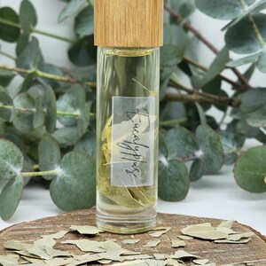 Eucalyptus essential oil roller with real dried eucalyptus leaves all natural organic aromatherapy roller bottle pure essential oil