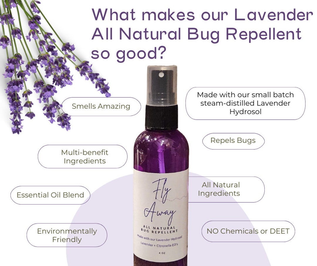 Natural Bug Spray Lavender Insect Repellent Deetfree Aromatherapy Mosquito Spray