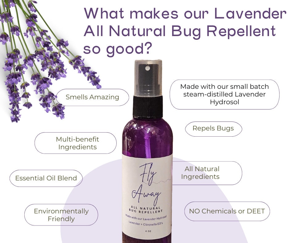 Natural Bug Spray | Lavender | Pet Friendly | Insect Repellent | Deet-Free | Aromatherapy | Mosquito Spray | Essential Oil | Handmade