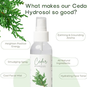 Cedar | Hydrosol | Cleansing Spray | Handcrafted Steam Distilled | Organic | Smudge | Purifying Room | Linen Spray | Face Toner | Natural