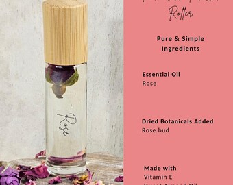 Rose Essential Oil Roller | Back to School Gift | Organic | Essential Oil | Natural | Handmade | Aromatherapy | Gift for her | Self Care