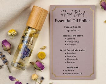 Essential Oil Roller | Floral Blend | Organic | Natural | Essential Oils | Handmade | Aromatherapy | Unique Gift | Self Care