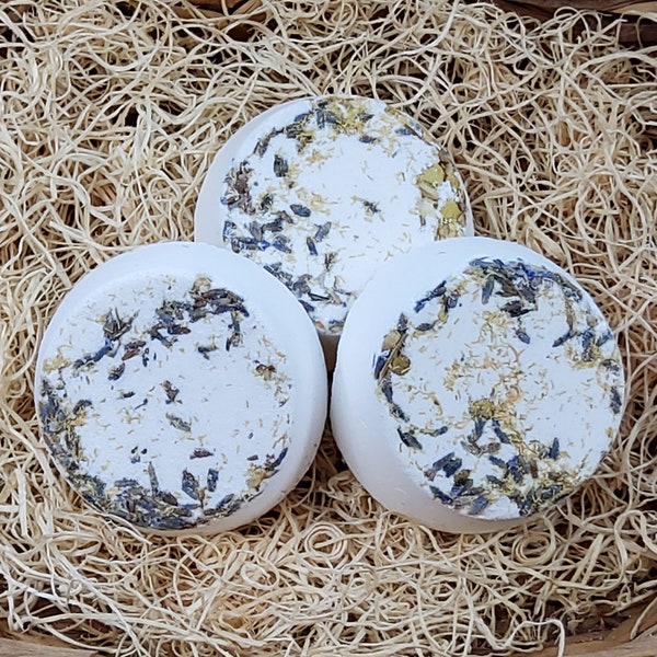 Shower Steamers | Tranquility Blend | 4 Steamers | LG 70g each | Organic | Handmade | Natural | Essential Oils | Chamomile | Aromatherapy |