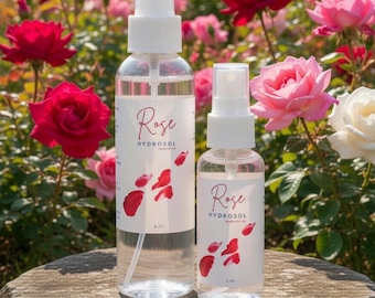 Handcrafted Organic Rose Hydrosol | Steam Distilled Floral Water Facial Toner