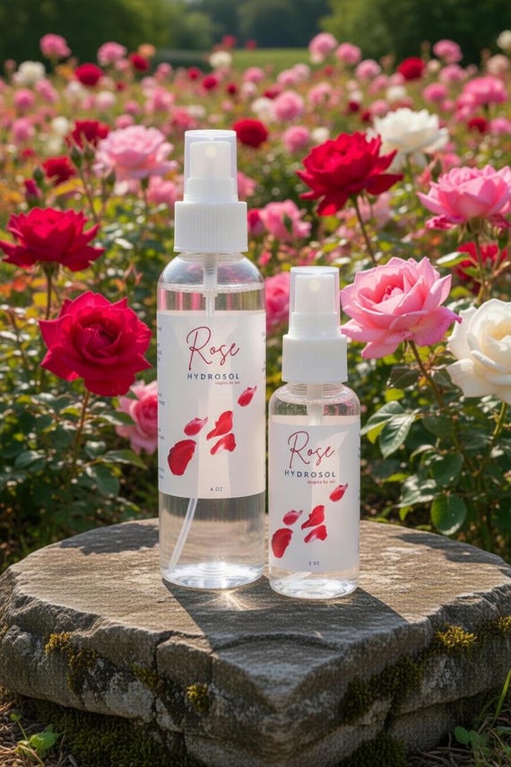 Handcrafted Organic Rose Hydrosol | Steam Distilled Floral Water Facial Toner