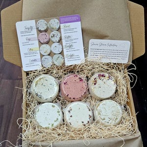 Handmade Organic Shower Steamers – Pick 6 from our menu of Essential Oil Scents - Perfect Aromatherapy Christmas Spa Gift