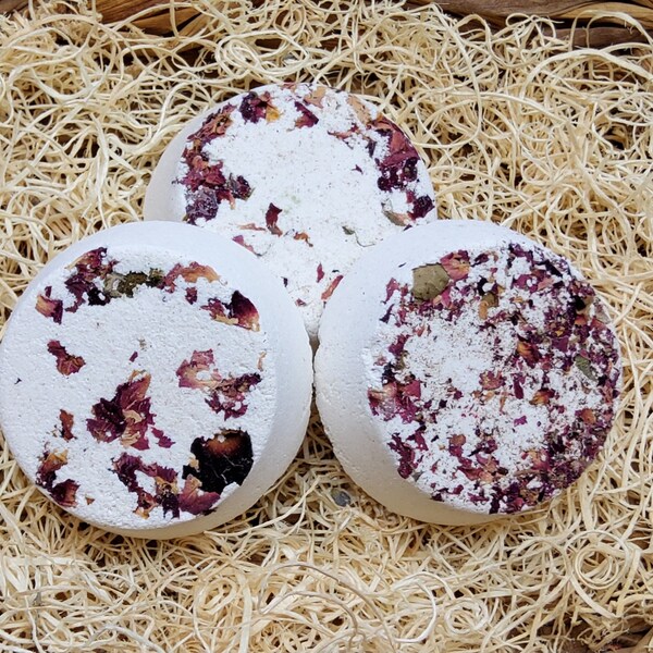 Shower Steamers | Rose | 4 Steamers | 70g each | Organic | Handmade | Natural | Essential Oils | Self Care | Aromatherapy | Gift for Her