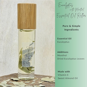 Essential Oil Roller | Eucalyptus Menthol | Organic | Natural | Essential Oils | Handmade | Aromatherapy | Gift for her | Self Care | Sinus