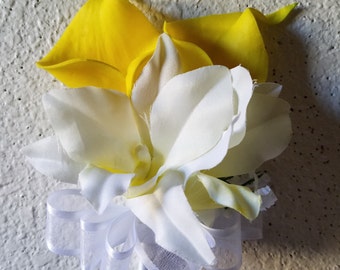 Orchid Corsage Yellow Tube Dress main image 1