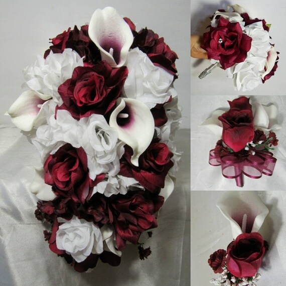 White Rose Calla Lily Bridal Wedding Bouquet Accessories White Rose Calla Lily Bridal Wedding Bouquet Accessories