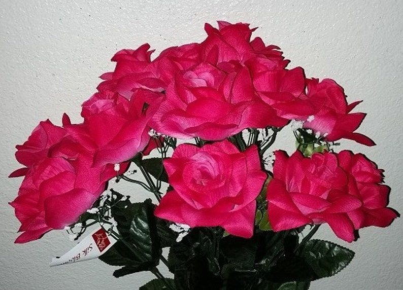 Fuchsia Ivory Rose Table Centerpiece Wedding Decoration