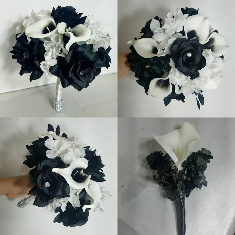 White Rose Calla Lily Bridal Wedding Bouquet Accessories White Rose Calla Lily Bridal Wedding Bouquet Accessories