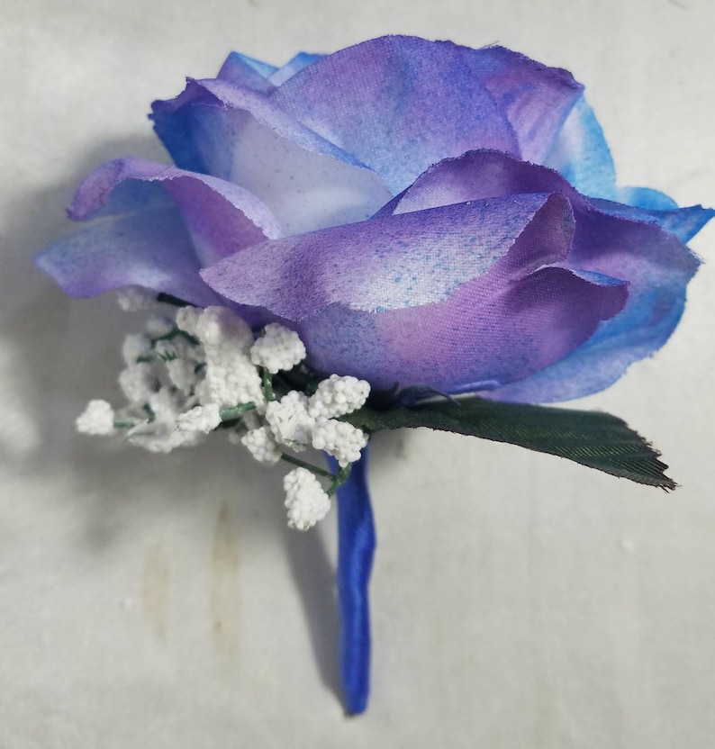 Purple Royal Blue Rose Bridal Wedding Bouquet /& Accessories
