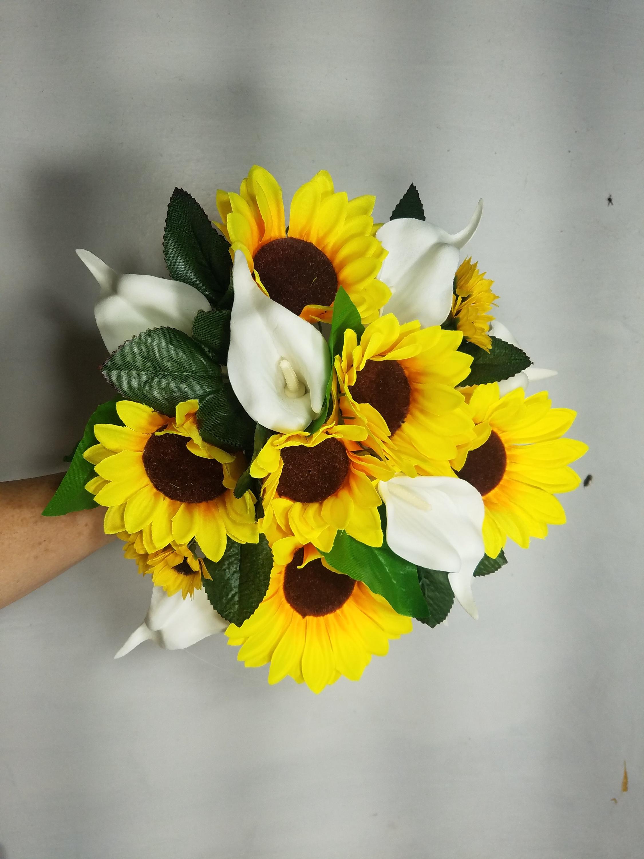 Ivory Calla Lily Sunflower Bridal Wedding Bouquet Accessories - Etsy