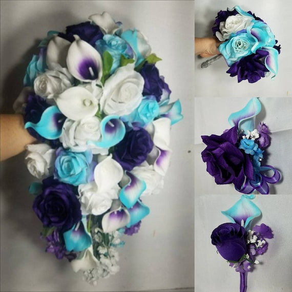 White Rose Calla Lily Bridal Wedding Bouquet Accessories White Rose Calla Lily Bridal Wedding Bouquet Accessories