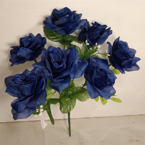 Navy Blue Flowers Etsy