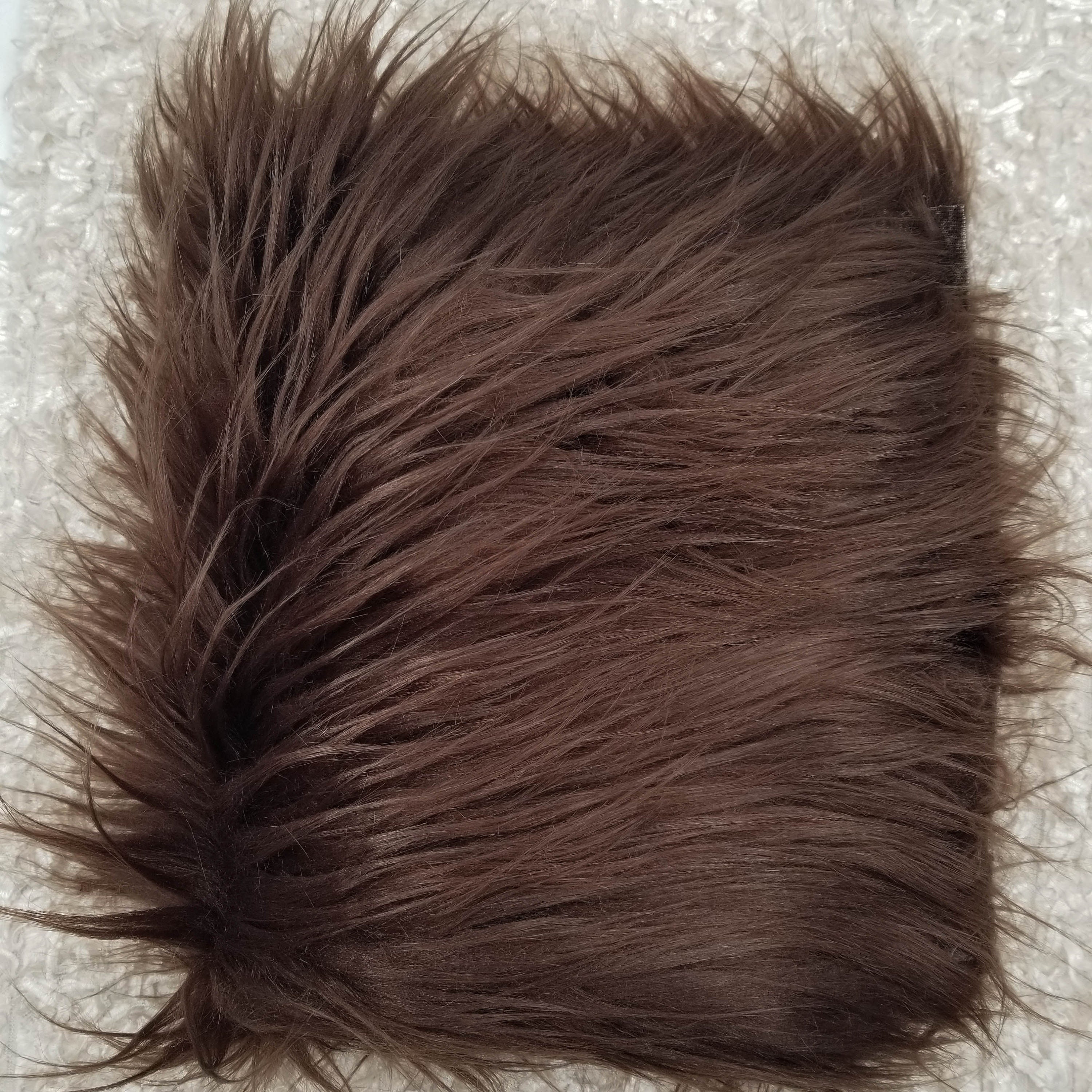 Faux Fake Fur Solid Mongolian Long Pile Fabric / Brown / EcoshagTM 15 Yard  Bolt