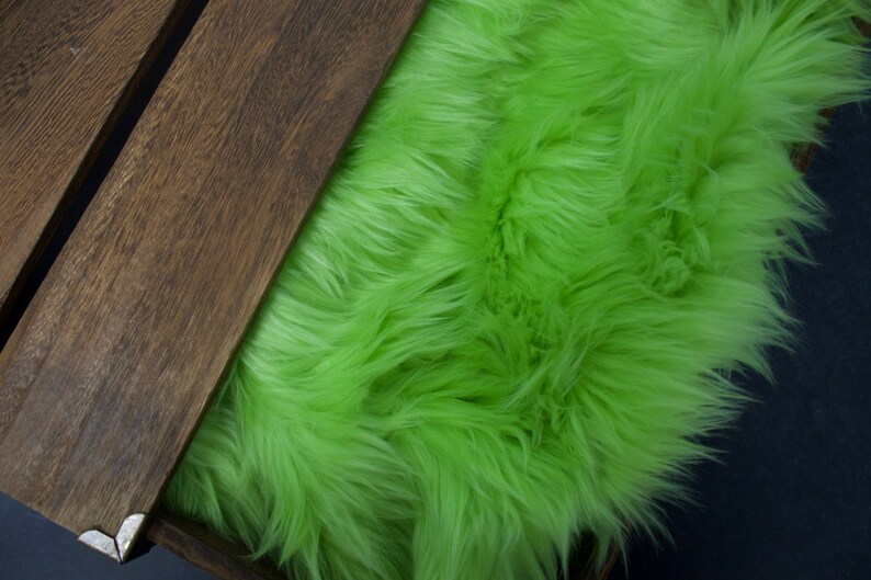 Lime Green Soft Mongolian Faux Fur 2 Pile Newborn Cuddly Etsy