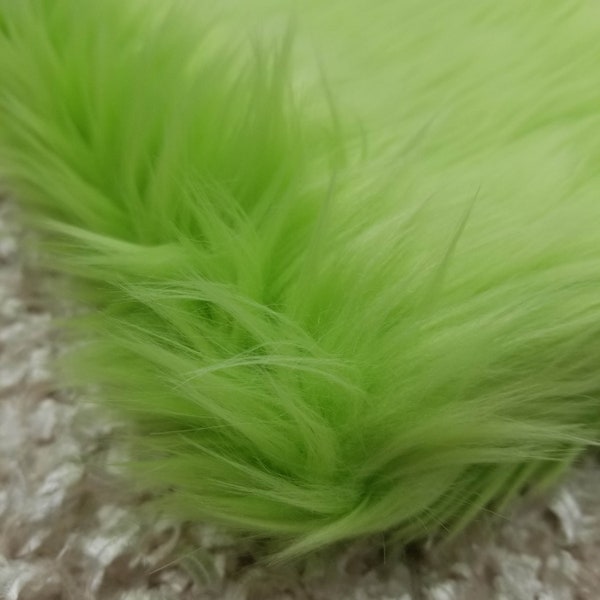 Lime Green Medium Pile Greench Faux Fur, Green, Newborn Basket Stuffer,Photo Prop.Craft,Art Fur Green Fake Fur!!!