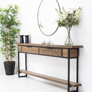 Console table with drawers, 2 Drawer Hallway console table, Skinny console table with drawers